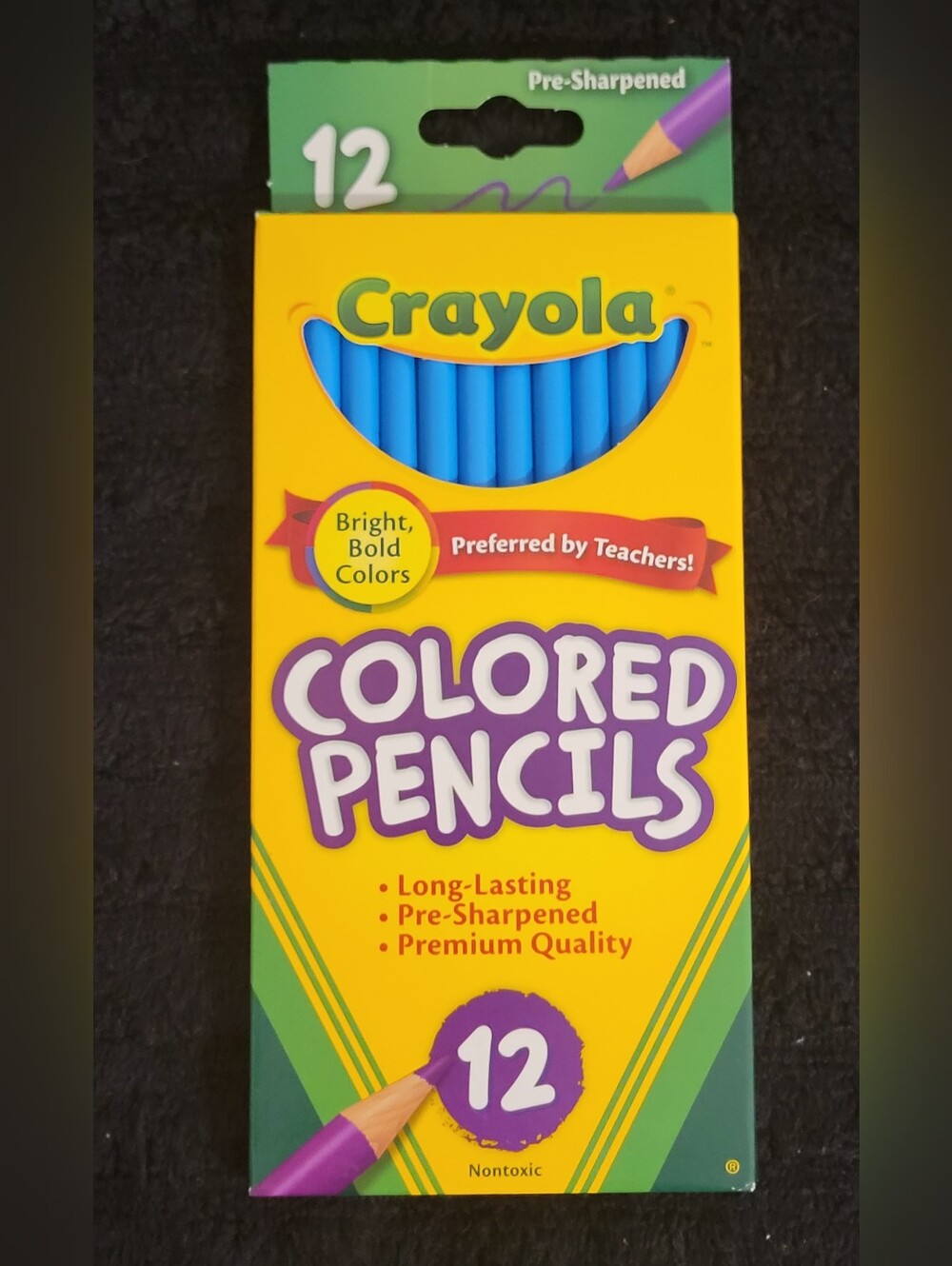 12ct Crayola Colored Pencils (Sky Blue) Single Color Bulk Lot